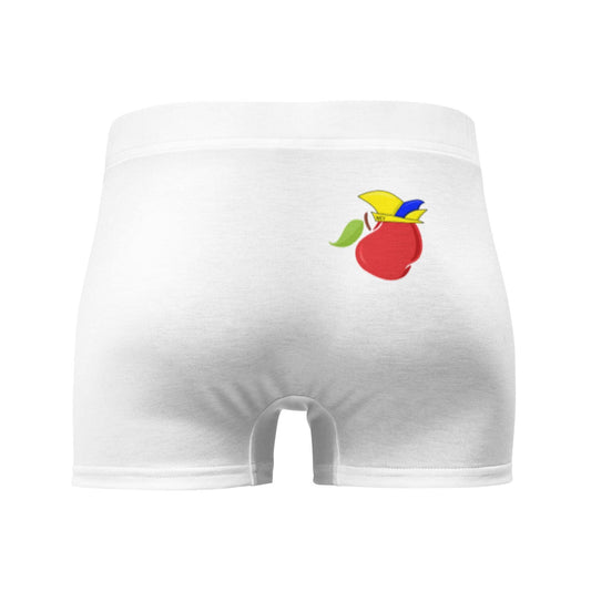 Weiße Äpple-Boys 4.0 Boxer Briefs mit glattem Stretchmaterial und appliziertem Apfel-Logo hinten